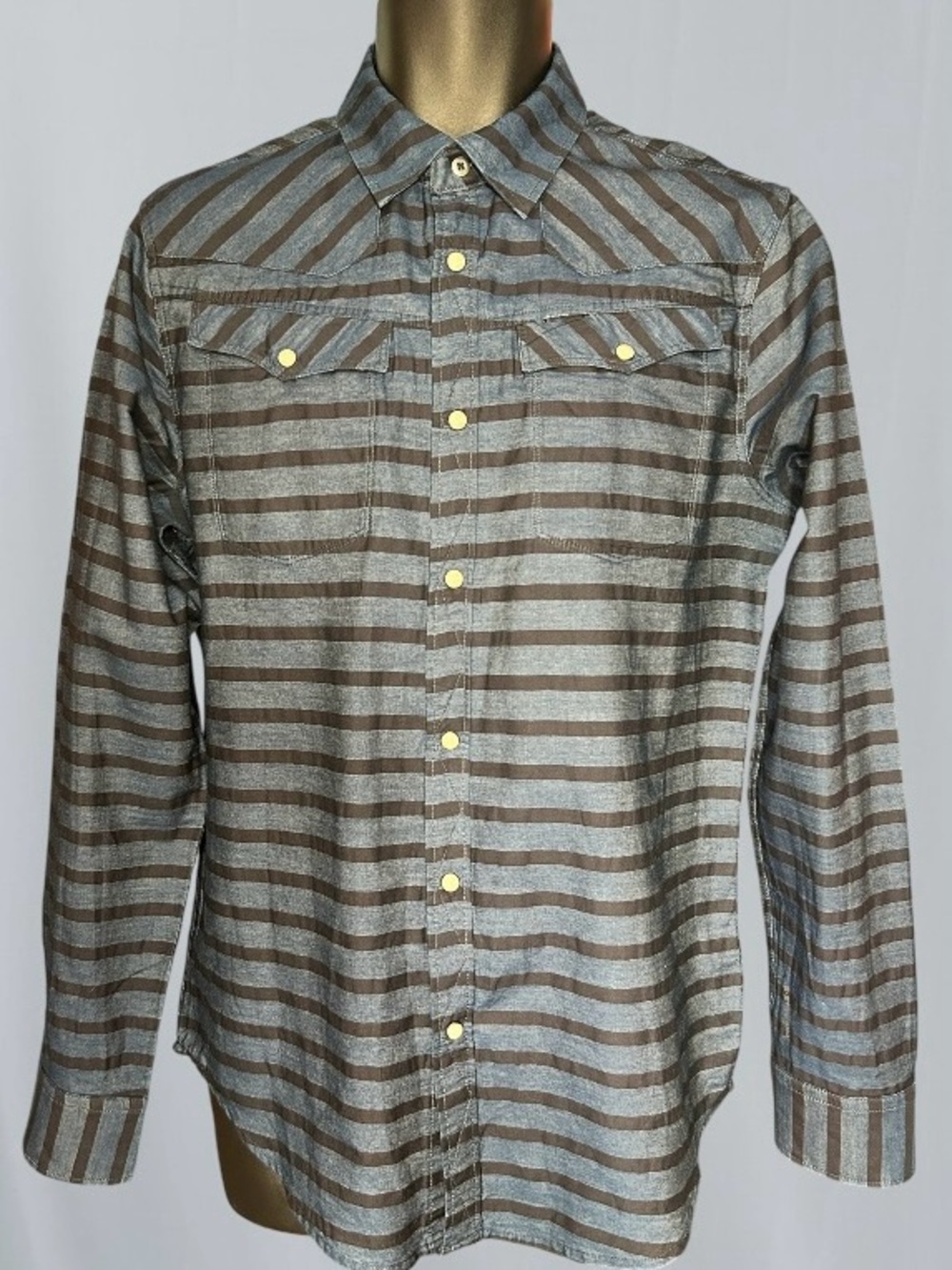 G-STAR RAW Men's Striped Long-Sleeve Shirt